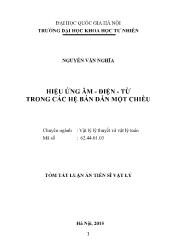 Tóm tắt Luận án Hiệu ứng âm - điện - từ trong các hệ bán dẫn một chiều