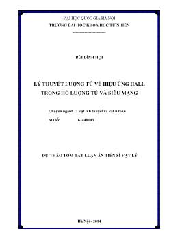 Tóm tắt Luận án Lý thuyết lượng tử về hiệu ứng Hall trong hố lượng tử và siêu mạng