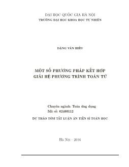 Tóm tắt Luận án Một số phương pháp kết hợp giải hệ phương trình toán tử