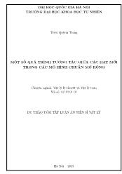 Tóm tắt Luận án Một số quá trình tương tác giữa các hạt mới trong các mô hình chuẩn mở rộng