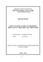 Tóm tắt Luận án Nâng cao dung lượng của hệ thống thông tin có nhận thức dựa trên OFDM