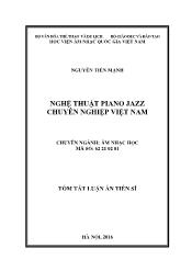 Tóm tắt Luận án Nghệ thuật piano jazz chuyên nghiệp Việt Nam