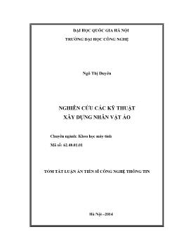 Tóm tắt Luận án Nghiên cứu các kỹ thuật xây dựng nhân vật ảo