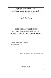 Tóm tắt Luận án Nghiên cứu các nguyên nhân gây biền thiên hàng ngày đối với sự phát triển của Spread F xích đạo