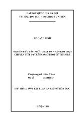 Tóm tắt Luận án Nghiên cứu các phức chất đa nhân kim loại chuyển tiếp d-f trên cơ sở phối tử thioure