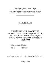 Tóm tắt Luận án Nghiên cứu chế tạo một số hệ nhũ tương sinh nhiệt để xử lý, ngăn ngừa parafin lắng đọng trong đường ống dẫn dầu thô ở Việt Nam