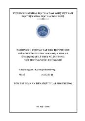 Tóm tắt Luận án Nghiên cứu chế tạo vật liệu hấp phụ mới trên cơ sở biến tính than hoạt tính và ứng dụng xử lý thủy ngân trong môi trường nước, không khí
