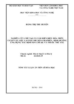 Tóm tắt Luận án Nghiên cứu chế tạo vi cảm biến điện hóa trên cơ sở vật liệu lai polyme dẫn – graphen, định hƣớng ứng dụng xác định ion chì (II) và thuốc trừ sâu