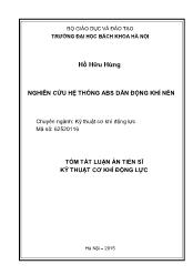 Tóm tắt Luận án Nghiên cứu hệ thống ABS dẫn động khí nén