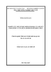 Tóm tắt Luận án Nghiên cứu một số đặc điểm sinh học của bò sữa chậm sinh và ứng dụng hormone để khắc phục