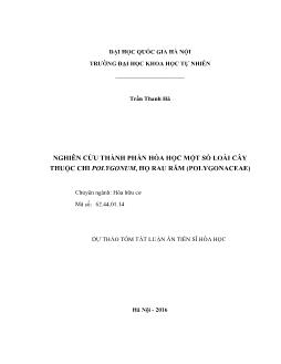 Tóm tắt Luận án Nghiên cứu thành phần hóa học một số loài cây thuộc chi Polygonum, họ Rau răm (Polygonaceae)