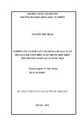 Tóm tắt Luận án Nghiên cứu vi sinh vật ứng dụng cho sản xuất biogas làm tăng hiệu suất trong điều kiện môi trường nước lợ và nước mặn