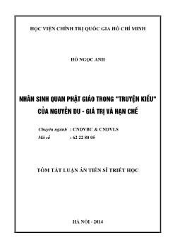 Tóm tắt Luận án Nhân sinh quan phật giáo trong 