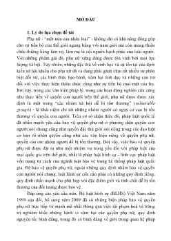 Tóm tắt Luận án Những vấn đề lý luận và thực tiễn về bảo vệ quyền phụ nữ bằng pháp luật hình sự ở Việt Nam