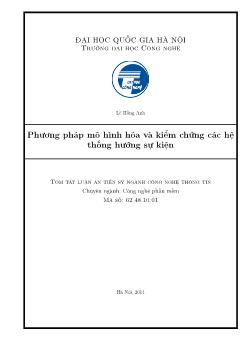 Tóm tắt Luận án Phương pháp mô hình hóa và kiểm chứng các hệ thống hướng sự kiện