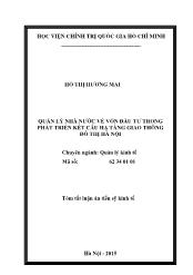 Tóm tắt Luận án Quản lý nhà nước về vốn đầu tư trong phát triển kết cấu hạ tầng giao thông đô thị Hà Nội