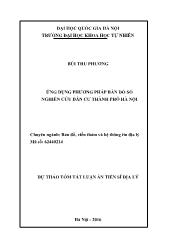 Tóm tắt Luận án Ứng dụng phương pháp bản đồ số nghiên cứu dân cư thành phố Hà Nội