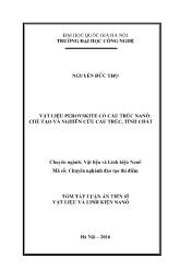 Tóm tắt Luận án Vật liệu perovskite có cấu trúc nanô: chế tạo và nghiên cứu cấu trúc, tính chất