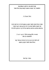 Tóm tắt Luận án Xây dựng cơ sở khoa học môi trường cho việc quy hoạch cây xanh trên một số tuyến quốc lộ vùng đồng bằng sông Hồng