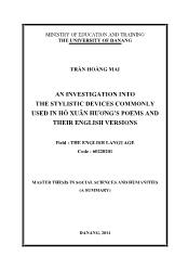 Tóm tắt Luận văn An investigation into the stylistic devices commonly used in Hồ Xuân Hương’s poems and their English versions