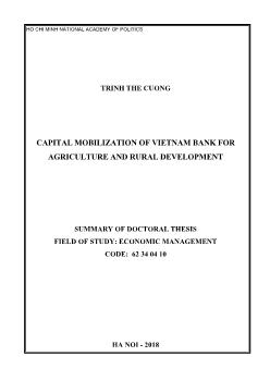 Tóm tắt Luận văn Capital mobilization of vietnam bank for agriculture and rural development