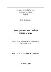 Tóm tắt Luận văn Mở rộng phương trình hàm Cauchy