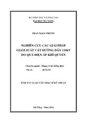 Tóm tắt Luận văn Nghiên cứu các giải pháp giảm suất cắt đường dây 110kv do quá điện áp khí quyển