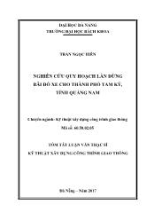 Tóm tắt Luận văn Nghiên cứu quy hoạch làn dừng bãi đỗ xe cho thành phố Tam Kỳ, tỉnh Quảng Nam