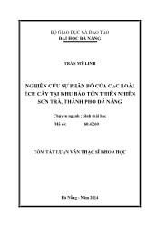 Tóm tắt Luận văn Nghiên cứu sự phân bố của các loài ếch cây tại khu bảo tồn thiên nhiên Sơn Trà, thành phố Đà Nẵng