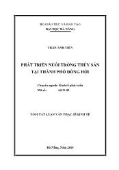 Tóm tắt Luận văn Phát triển nuôi trồng thủy sản tại thành phố Đồng Hới