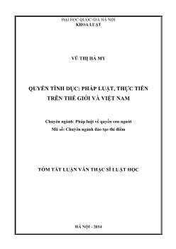 Tóm tắt Luận văn Quyền tình dục: pháp luật, thực tiễn trên thế giới và Việt Nam