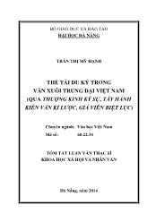 Tóm tắt Luận văn Thể tài du ký trong văn xuôi trung đại Việt Nam (qua Thượng kinh ký sự, Tây hành kiến văn kỉ lược, Giá viên biệt lục)