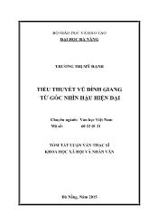 Tóm tắt Luận văn Tiểu thuyết Vũ Đình Giang từ góc nhìn hậu hiện đại