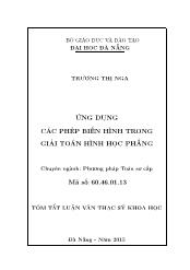 Tóm tắt Luận văn Ứng dụng các phép biến hình trong giải toán hình học phẳng