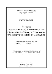Tóm tắt Luận văn Ứng dụng web ngữ nghĩa và khai phá dữ liệu xây dựng hệ thống tra cứu, thống kê các công trình nghiên cứu khoa học