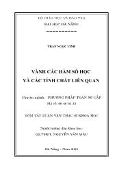 Tóm tắt Luận văn Vành các hàm số học và các tính chất liên quan