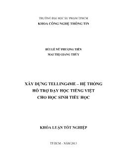 Khóa luận Xây dựng Telling4me – hệ thống hỗ trợ dạy học tiếng việt cho học sinh tiểu học