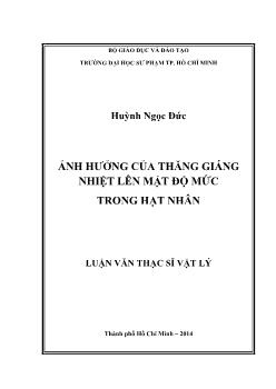 Luận văn Ảnh hưởng của thăng giáng nhiệt lên mật độ mức trong hạt nhân