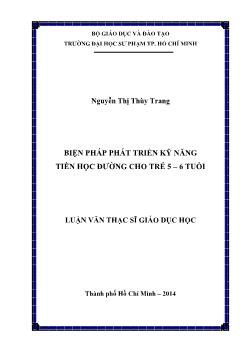 Luận văn Biện pháp phát triển kỹ năng tiền học đường cho trẻ 5 – 6 tuổi