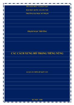 Luận văn Các cách xưng hô trong tiếng Nùng