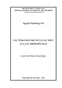 Luận văn Các tính chất Phủ-Né và cấu trúc của các nhóm hữu hạn