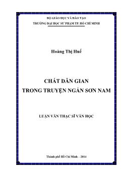 Luận văn Chất dân gian trong truyện ngắn Sơn Nam