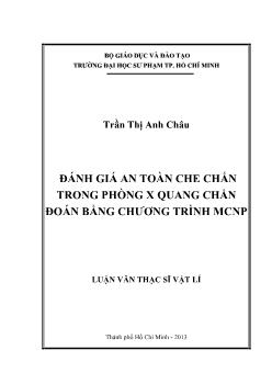 Luận văn Đánh giá an toàn che chắn trong phòng X quang chẩn đoán bằng chương trình MCNP