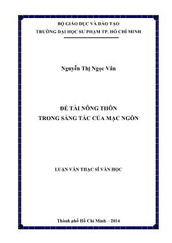 Luận văn Đề tài nông thôn trong sáng tác của Mạc Ngôn