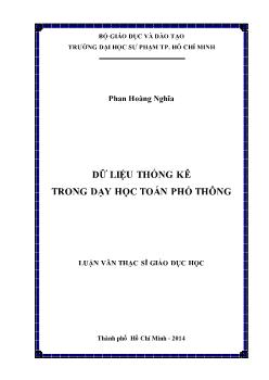 Luận văn Dữ liệu thống kê trong dạy học toán phổ thông