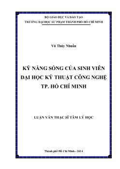 Luận văn Kỹ năng sống của sinh viên đại học kỹ thuật công nghệ TP. Hồ Chí Minh