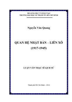 Luận văn Quan hệ Nhật Bản – Liên Xô (1917-1945)