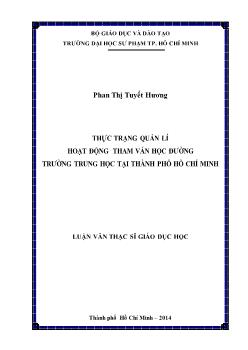 Luận văn Thực trạng quản lí hoạt động tham vấn học đường trường trung học tại thành phố Hồ Chí Minh