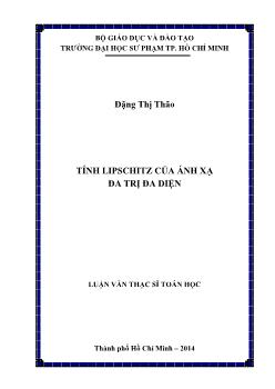 Luận văn Tính Lipschitz của ánh xạ đa trị đa diện