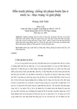 Tóm tắt Luận văn Đấu tranh phòng, chống tội phạm buôn lậu ở nước ta - Thực trạng và giải pháp